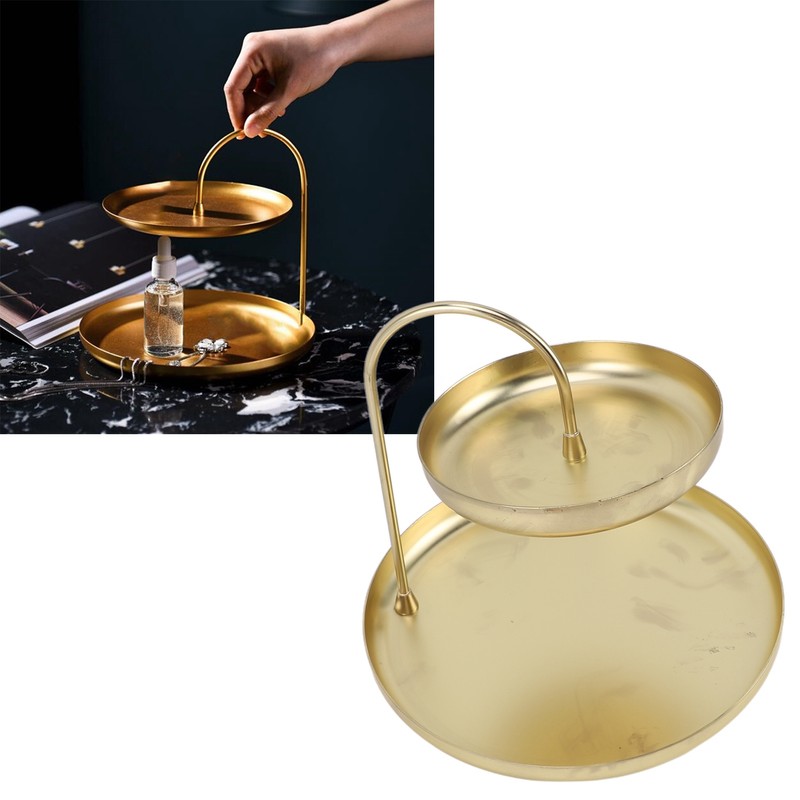 2 Tier Jewelry Tray Elegant Simple Sturdy Stable Metal Multi
