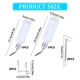 2 Pcs Rabbit Water Bottles, Hanging Pet Water Bottles with Holder for Guinea Pigs, Ferrets, Chinchillas, Small Puppies & Kittens