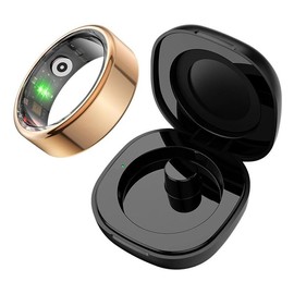 Multifunctional Smart Ring, 1 Count Waterproof Smart Ring with Charging Case, Fashionable Lightweight Sports Ring for Men & Women - Color: Golden, Specification: #8(Perimeter：57.5mm）