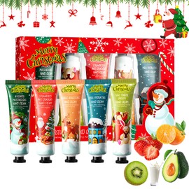 Pakfung Christmas Hand Cream Gift Set - 5 x 30ml Mini Travel Size Hand Cream for Dry Cracked Hands, Moisturizing Hand Lotion for Dry Skin, Christmas Stocking Stuffers for Women&Men