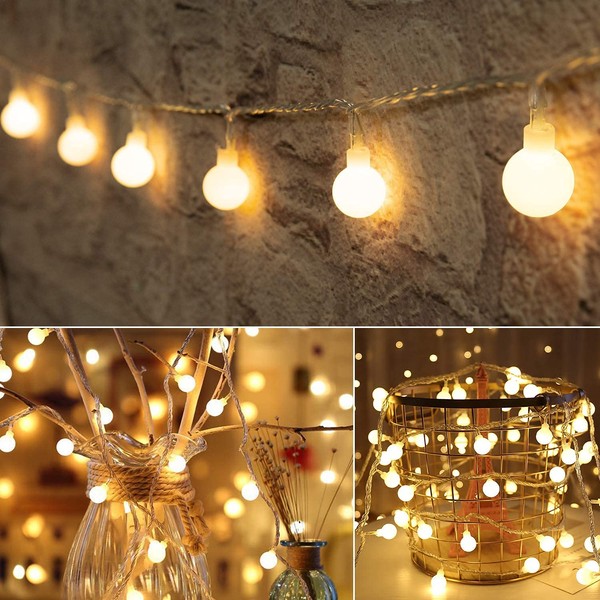 Globe String Lights Fairy Lights, 16.4ft 50LED String Lights with