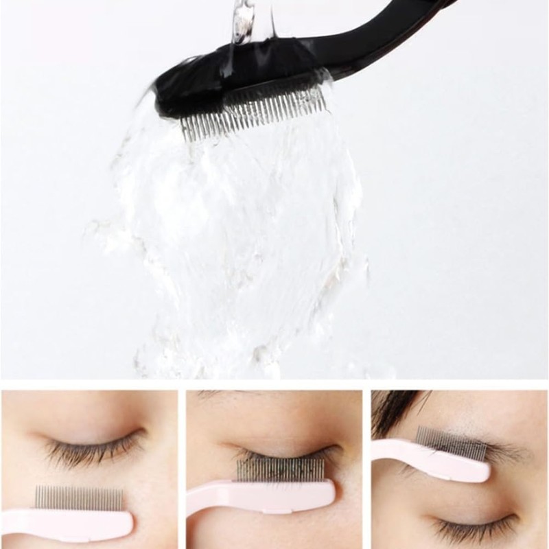 Pack of 2 Foldable Eyelash Brushes, Black Eyelash Brushes, Portable