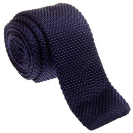 Retreez Vintage Smart Casual Men's 2" Skinny Knit Tie - Navy Blue