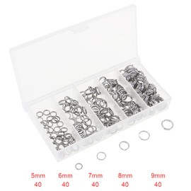 OriGlam 200pcs Stainless Steel Fishing Split Rings Fishing Lure Connector, Super Strong Metal Key Holder Split Rings Solid Ring Connector for Baits