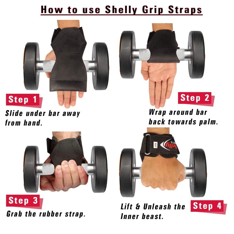 Shelly Grips PRO Multi Grip/Hooks Premium Heavy Duty Weight Lifting