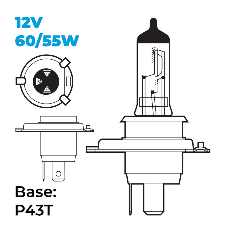Simply Auto H4 100% Brighter Headlight Bulbs Pair |55W |12V