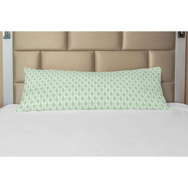 Lunarable Pineapple Body Pillow Case Cover with Zipper, Classic Pattern