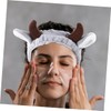NOLITOY 2pcs Cow Print Skincare Headbands Fluffy Makeup Hair Bands