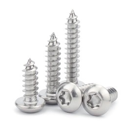 SHUNCHG Pack of 50 M4 x 12 mm Self-Tapping Anti-Theft Screws Stainless Steel Torx Rounded Head Screws Stainless Steel 304 A2 V2A Round Head Wood Screws Stainless Steel Full Thread