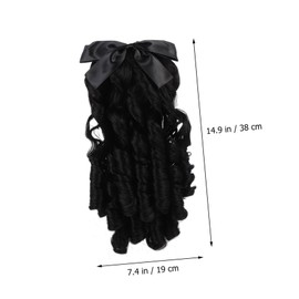 WOONEKY Long Curly Ponytail Wig Extension for Women Retro Princess Hairstyle Clip for Costume Parties and Special Occasions