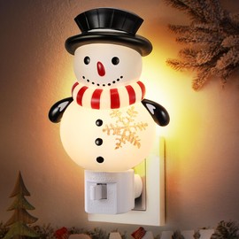 Hohean Christmas Snowman Night Light Plug in, Christmas Decoration 120V C7 LED Wall Plug in Nightlights, Christmas Night Light Decor for Bedroom Bathroom Kitchen Hallway Stairs