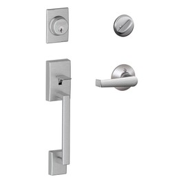 Schlage Century Single Cylinder Handleset and Elan Lever, Satin Chrome (F60 CEN 626 ELA)