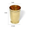 HANDTECHINDIA Pure Brass Glass Tumbler 250 ML with Beautiful Design,