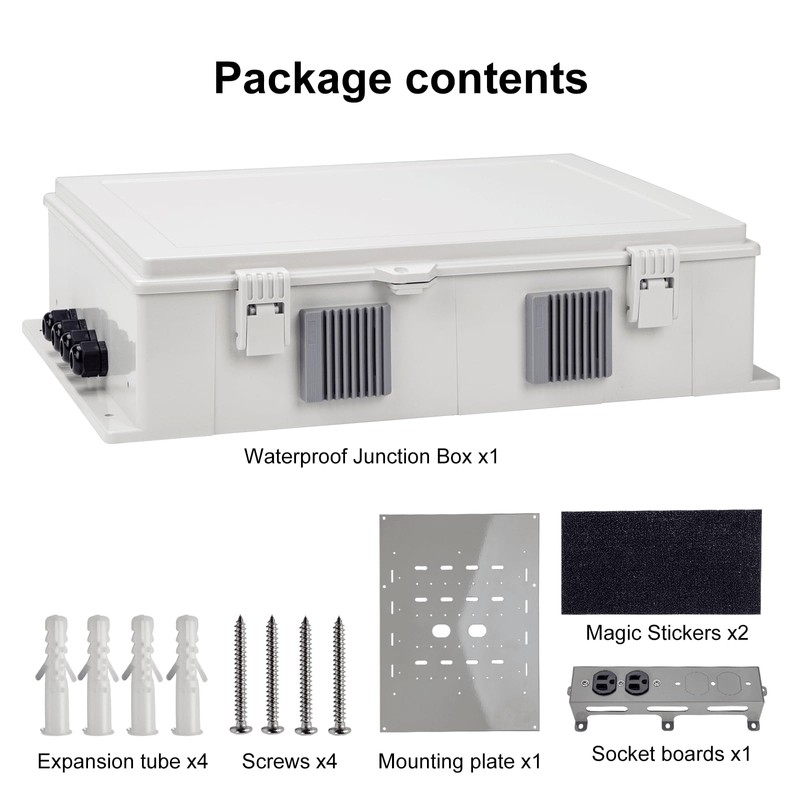 Namunanee Outdoor Electrical Junction Box with High Power Outlet, ABS