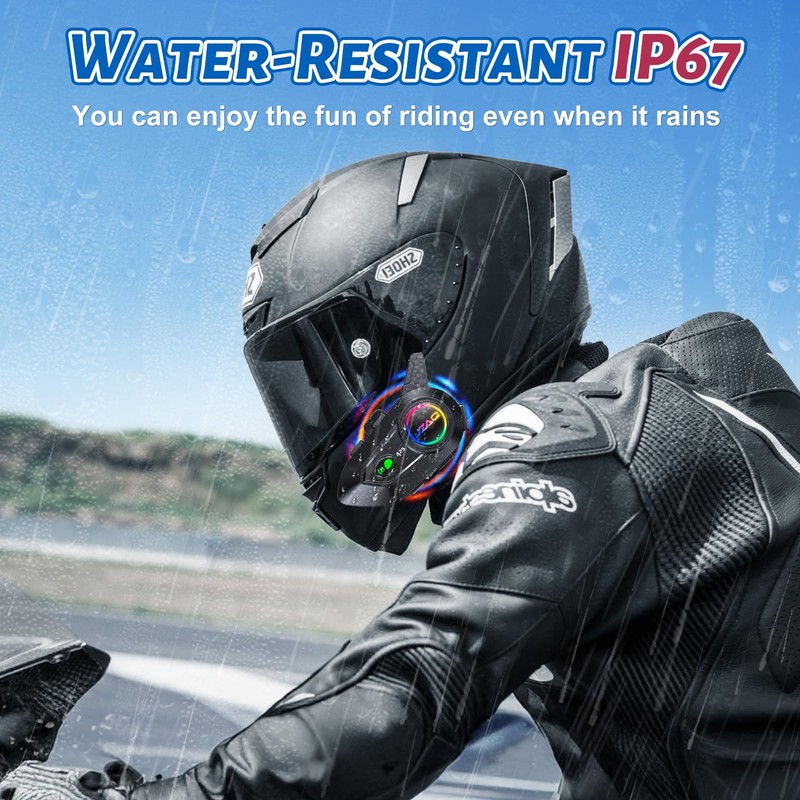 JZAQ Motorcycle Helmet Bluetooth Headset Bluetooth Helmet Speakers & Intercom