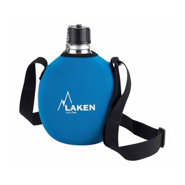 Laken Clasica Aluminum Canteen Water Bottle with Neoprene Cover, 34 Oz, Blue 111