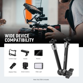 NEEWER 9.8"/25cm Adjustable Friction Magic Arm with 1/4" Screw on Both Ends, Compatible with SmallRig Cage, Flash/LED Light/Microphone/Monitor/SuperClip, Max Load 4.4lb/2kg, ST08