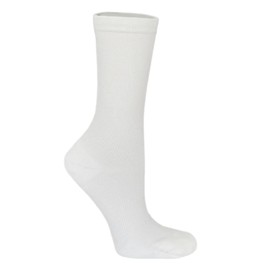 Apolla The Infinite Unisex Medium White, As Seen On Shark Tank Athletic Mid Calf Compression Socks for Women and Men - Moisture Control, Ankle and Arch Support, Made in USA - 1 Pair