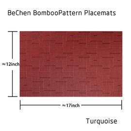 Panda Palm Plastic Placemats,Non Slip Washable Placemats for Dining Table Wipe Clean Table Mats Set of 6(Burgundy Red)