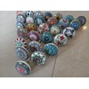 Set of 20 Handmade Mandala Colourful Ceramic and Metal Knobs