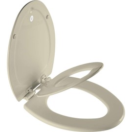 Mayfair NextStep2 Toilet Seat with Built-In Toddler Potty Training Seat, Slow Close, Easy Clean, Magnetic Removable Kids Seat, ELONGATED, Bone