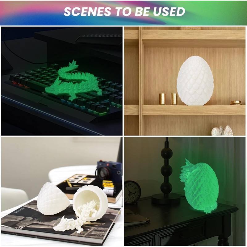 4PCS 3D Printed Dragon Eggs with Dragon Inside Articulated Crystal
