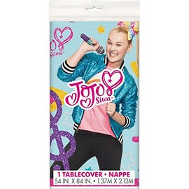 Unique Multicolor JoJo Siwa Rectangular Plastic Table Cover - 54" x 84" (1 Piece) - Durable and Disposable Party Tablecloth for Kids Birthdays & Occasions