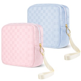 Likesing Women's Mini Cosmetic Bag, Blue and Pink, Mini cosmetic bag for women