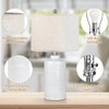 JUNNAI White Ceramic Table Lamp with Beige Shade: 3-Way Dimmable