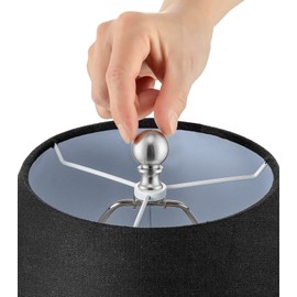 2 Packs Lamp Finial Cap Knob Lamp Decoration for Lamp Shade, Lamp Nut (Threaded 1/4-27) Silver Lamp Finials Head Decoration Topper for Table and Floor Lamps