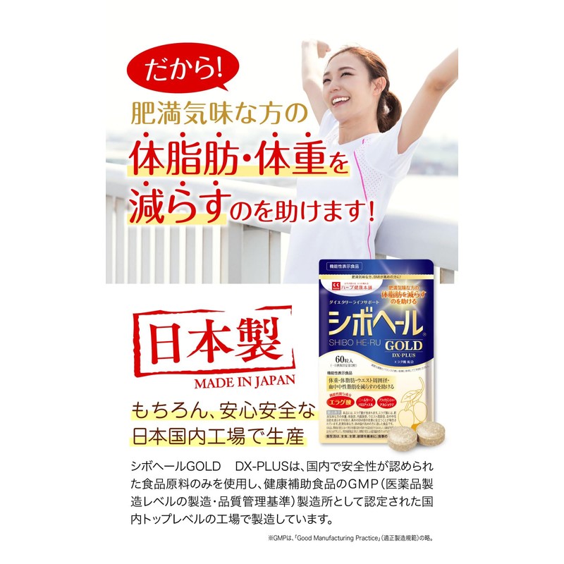 ハーブ健康本舗 シボヘールGOLD DX-PLUS 60粒入り [機能性表示食品] エラグ酸配合 サプリメント