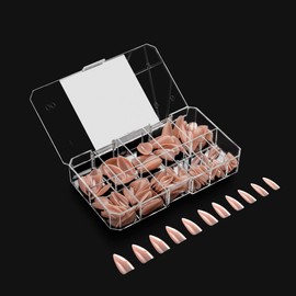 Apres Neutrals Gel-X Lila Box Of Nail Tips, 11 Sizes 00-9, Soft Gel Nail Tip Box, Nail Extensions (150pcs) (Natural Stiletto Medium, 150pcs)