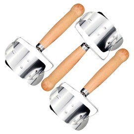 HOLIDYOYO 3pcs Stainless Steel Dumpling Wrapper Skin Dough Cutter Circle Roller Ravioli Maker Pastry Rolling Cutter Mould Pie Empanada Pierogi Calzone Making Tool for Kitchen
