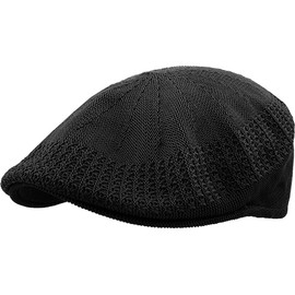 KBETHOS Classic Mesh Newsboy Ivy Cap Hat (21 Colors/4 Sizes) - Newsboy black (black 19-3911tcx)