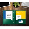 Better Office Products Green Plastic 2 Pocket Folders with Prongs,