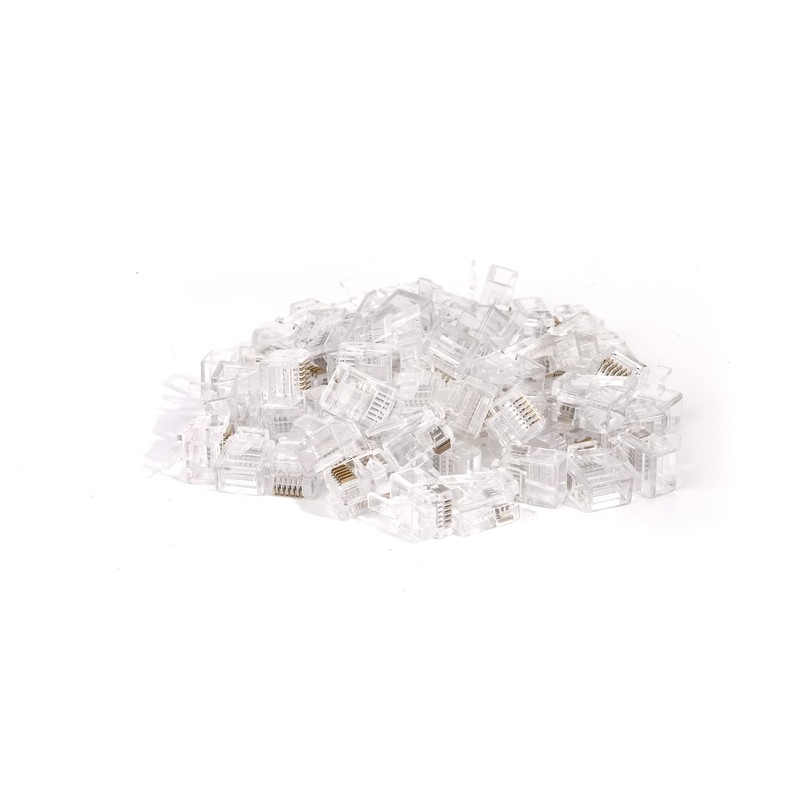 Seefeful 100 Pack RJ11/RJ12 6P6C Phone Modular Telephone Cord Connector