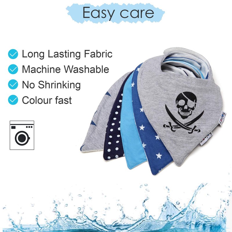 Lovjoy Bandana Dribble Bibs, Super Absorbent & Soft for Teething