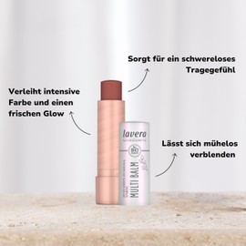 lavera Multi Balm Blister - Sunset Red 01 - Fresh Glow - Effortless Blending - for Eyes, Lips & Cheeks - Vegan - Natural Cosmetics