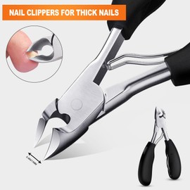 Orelex Toenail Clippers for Seniors Thick Toenails, Podiatrist Toenail Nipper, Professional Nail Clippers, Sharp Curved Blade, Ergonomic Non-Slip Long Handle, Toenail Clippers for Men Women Elderly