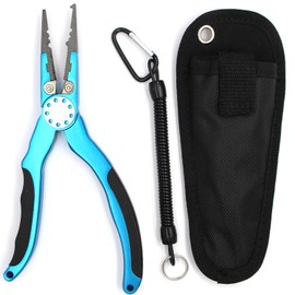 Aluminium Fishing Pliers, Stainless Steel Hook Remover Fishing Tools, Saltwater Resistant Fishing Gear, Spilt Ring Pliers, Tungsten Carbide Cutters, Braid Line Cutters