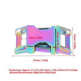 4Pcs Side Release Buckle 25x47mm Metal Buckles Side Release Clasp for Backpack Dog Collar DIY(Colorful)
