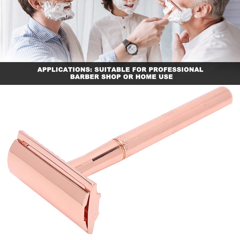 Men Manual Razor Zinc Alloy NonSlip CloseFitting DoubleSided Blade Shaving