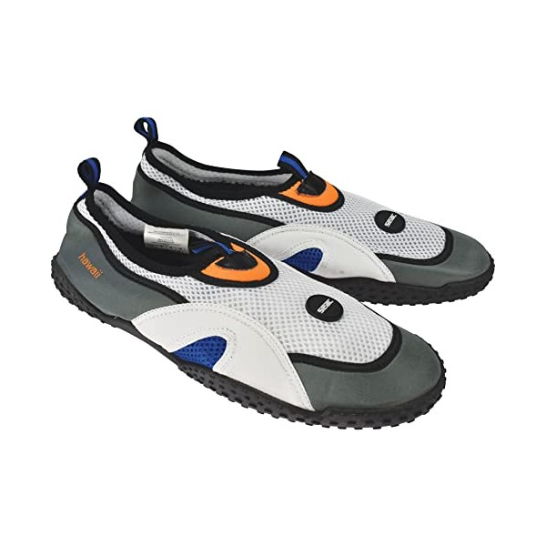 SEAC Hawaii, Water Shoes for Adults and Kids, Quick Dry, Shoes for Swimming Pool and Beach White Grey