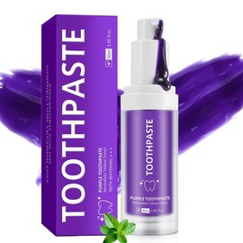 Purple Toothpaste, 1 Box, Deep Cleaning Oral Care for Men & Women, Removes Stains, Whitens & Brightens Teeth, Daily Self-Care Toothpaste