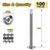 Mywish 100pcs #8×2" Self Tapping Screws for Metal, Sheet Metal