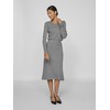 Vila Female Midi Skirt Knitted, Medium Grey Melange
