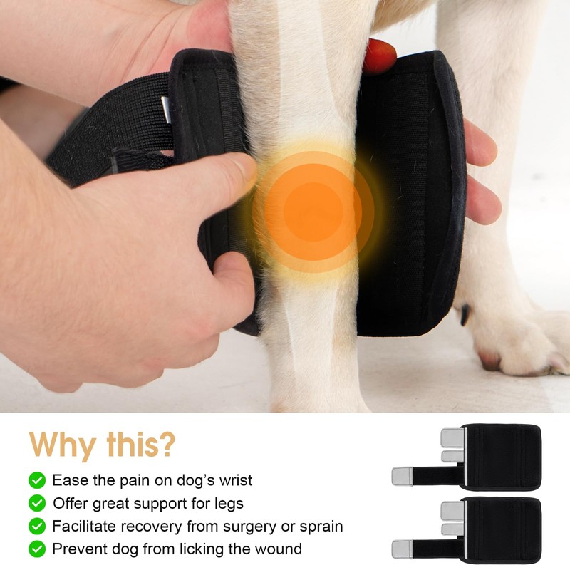 Avont Dog Front Leg Brace, Wrist Compression Wrap Sleeve, Protects