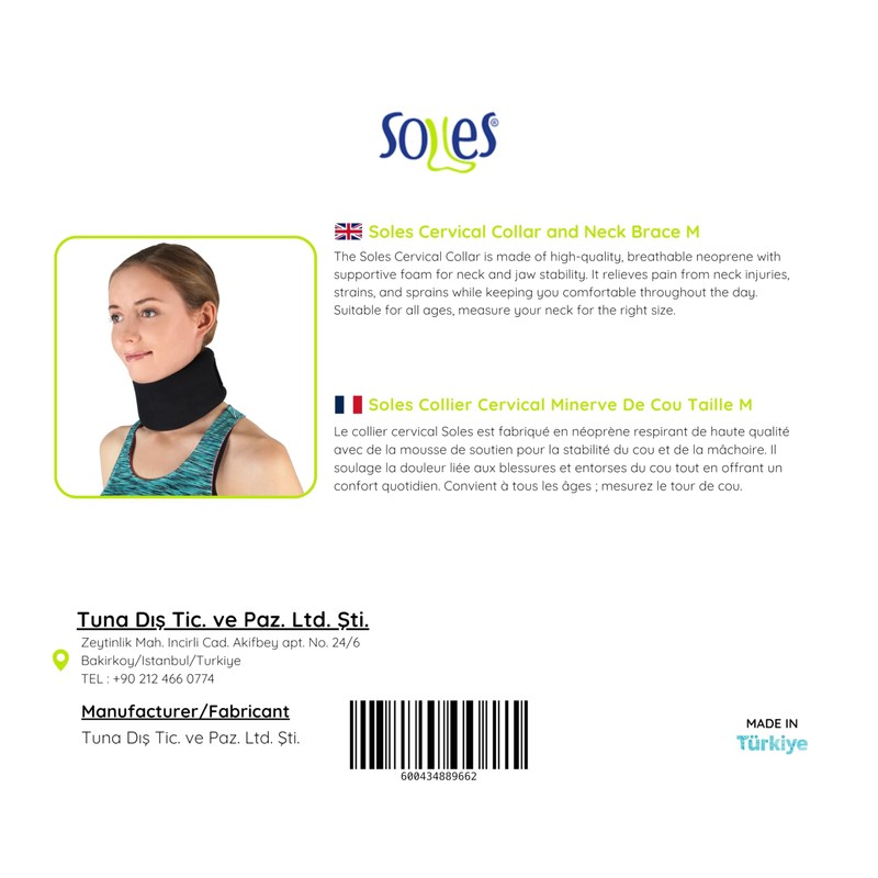 Soles Tutore per collo e fasciatura per collo, Medium (28-40