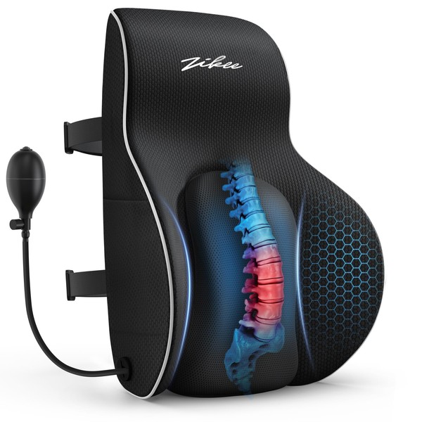 ZIKEE Adjustable Airbag Lumbar Support Pillow Provides Comfortable Support Back