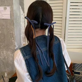 Bow Ribbon Hair Clips for Women Girls Cowboy Hair Clip for Teen Girls Bow Barrette Hair Clips for Thick Fine Hair Blue Bow Hair Accessories Ornaments for Women Girl Hair Ribbon Bows